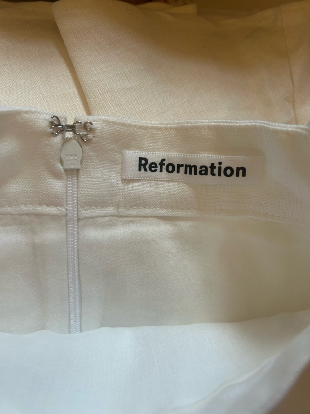 Reformation White Midi Ruffle-Hem A-Line Skirt - Picture 5 of 5